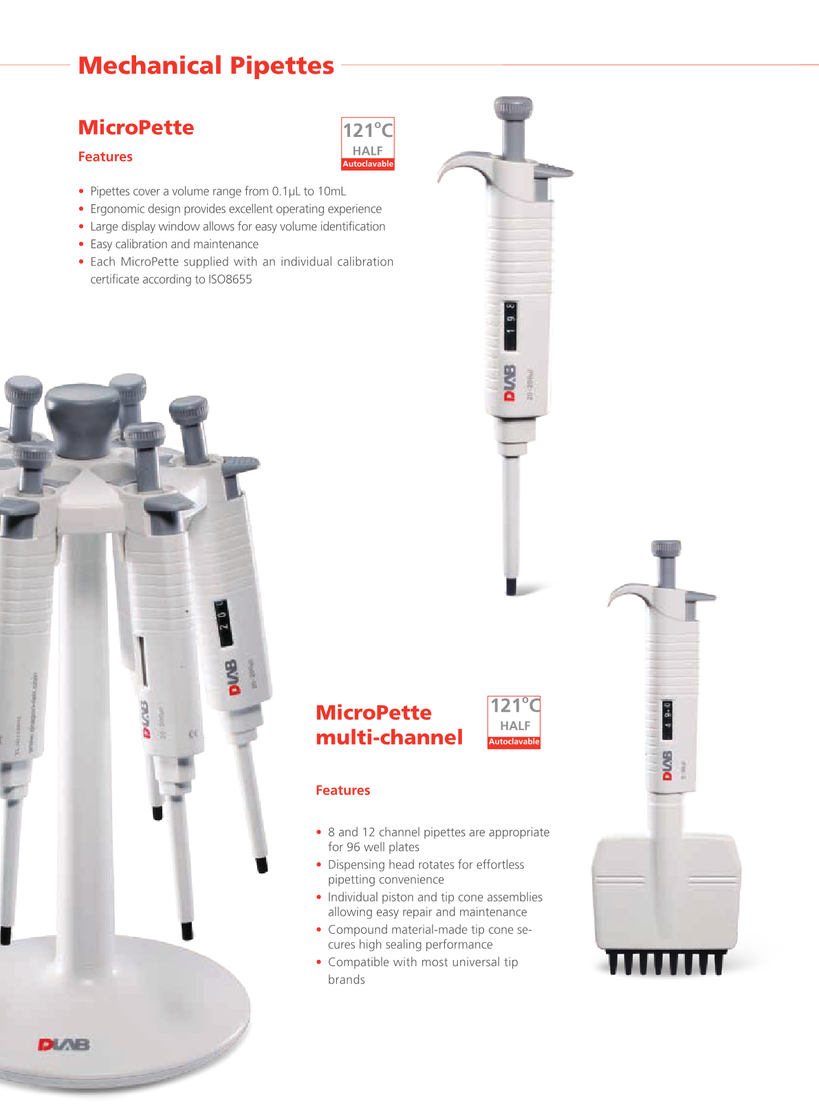 سمپلر متغیر قابل اتوکلاو MicroPette plus -Dlab